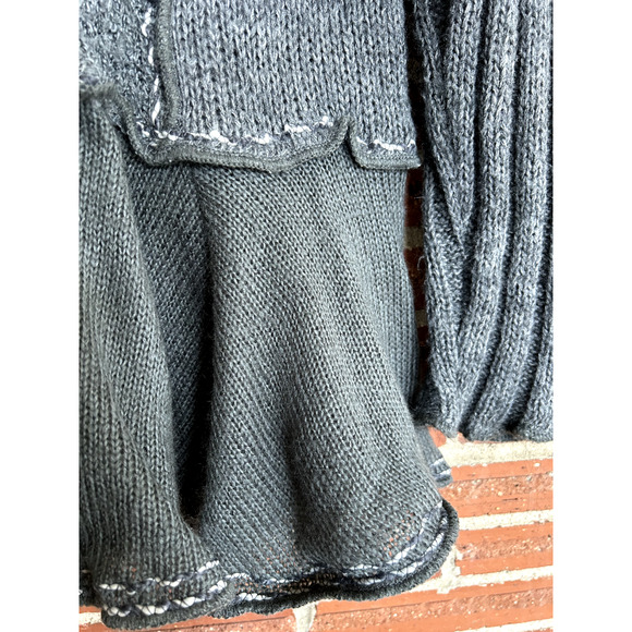 Forla Paris Womens Gray Mohair Blend Art to Wear Lagenlook Boucle Cardigan - Picture 9 of 14